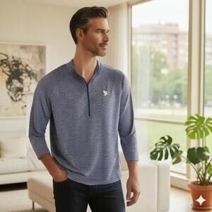 Under Armour Loose Blue/White Qtr-zip Pullover 2XL (AT-14)